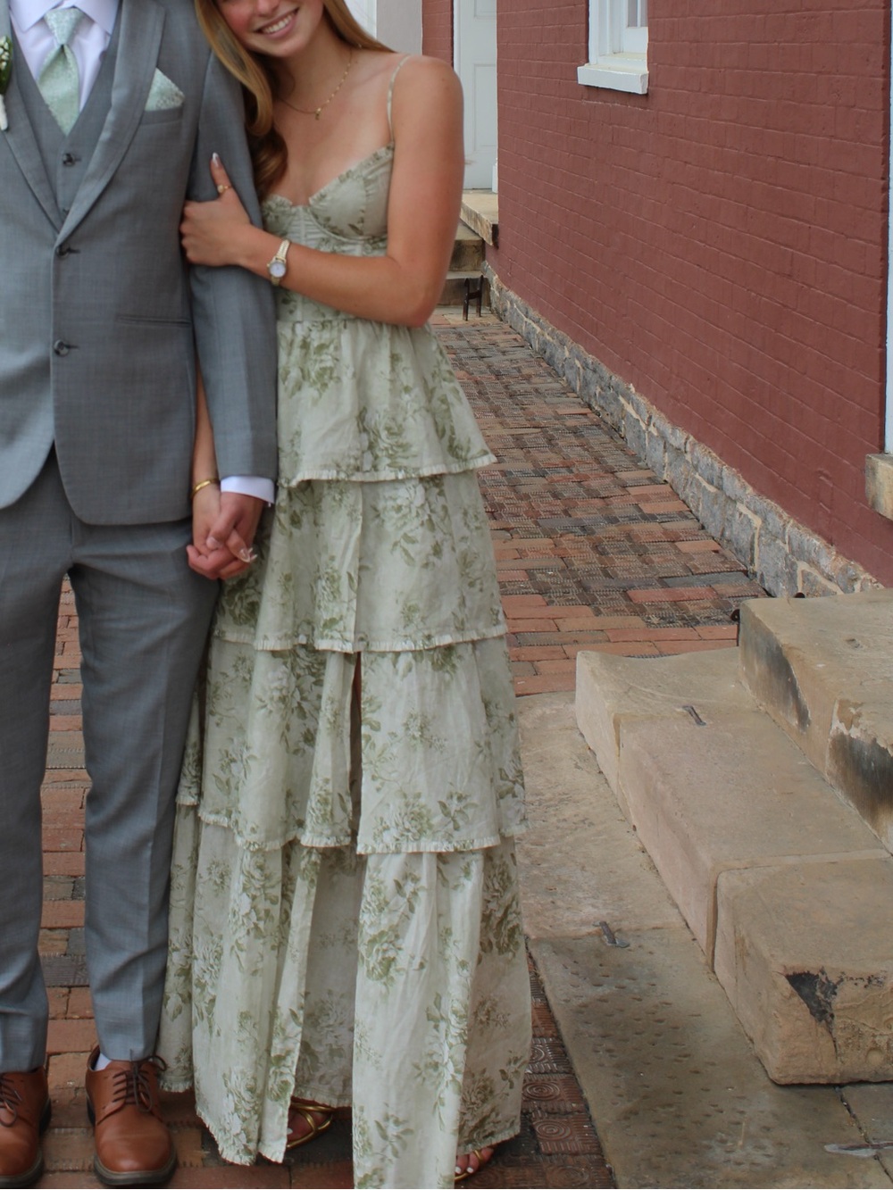 V. Chapman The Caterina Dress in Sage Tapestry